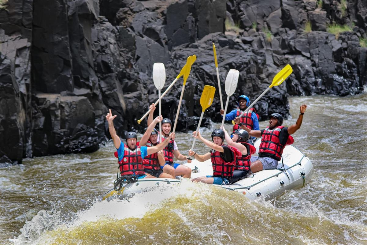 White water rafting on the Zambezi below Victoria Falls