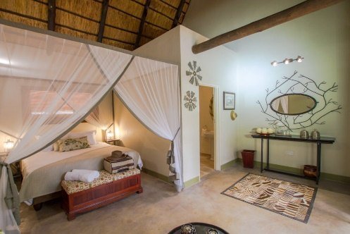 Thatched guest room at Nguni Guest Lodge, Victoria Falls