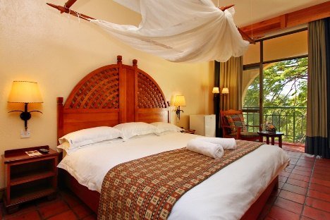 Guest room at Victoria Falls Rainbow Hotel