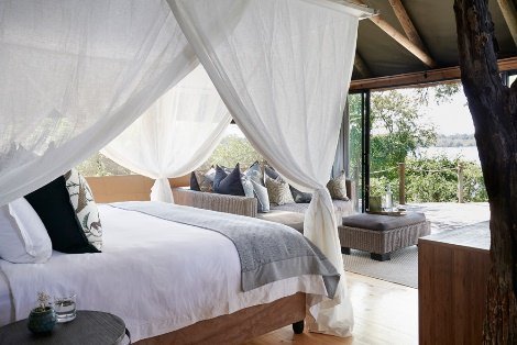 Luxury tented suite at Victoria Falls River Lodge