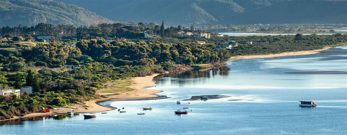 The Knysna lagoon and forested hills on the Garden Route