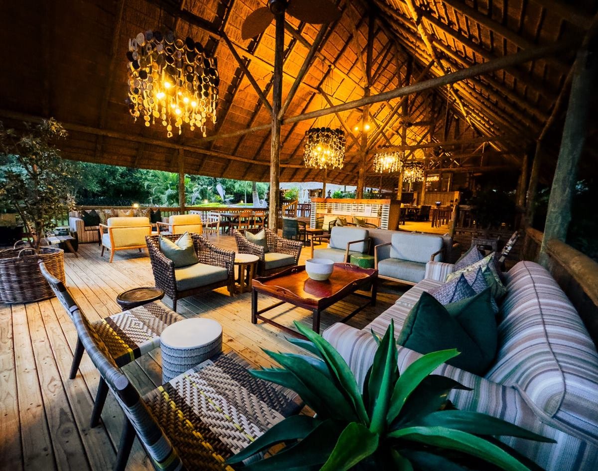 Dining area at Explorers Village in Victoria Falls