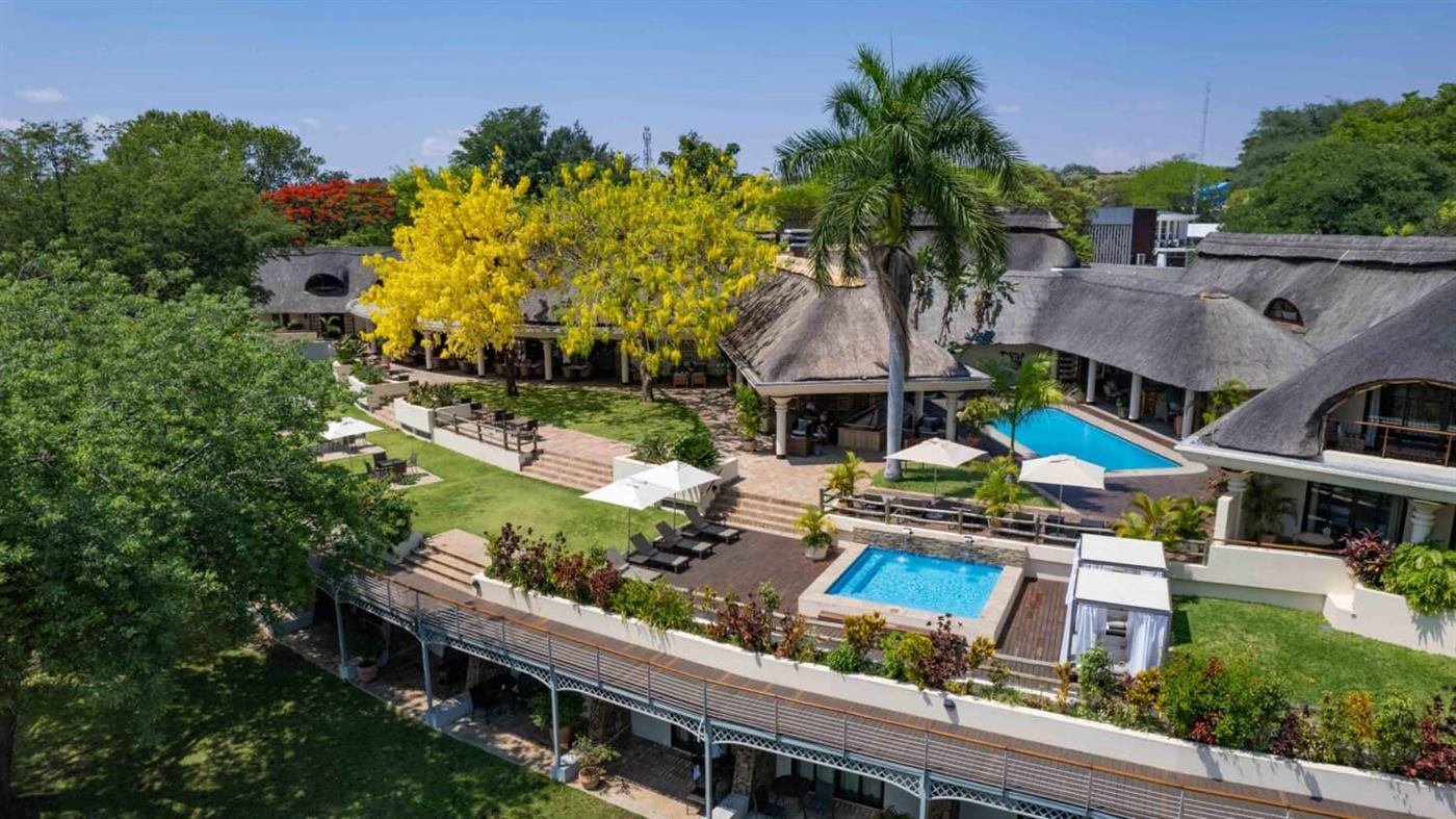 Aerial view of Ilala Lodge near the Victoria Falls