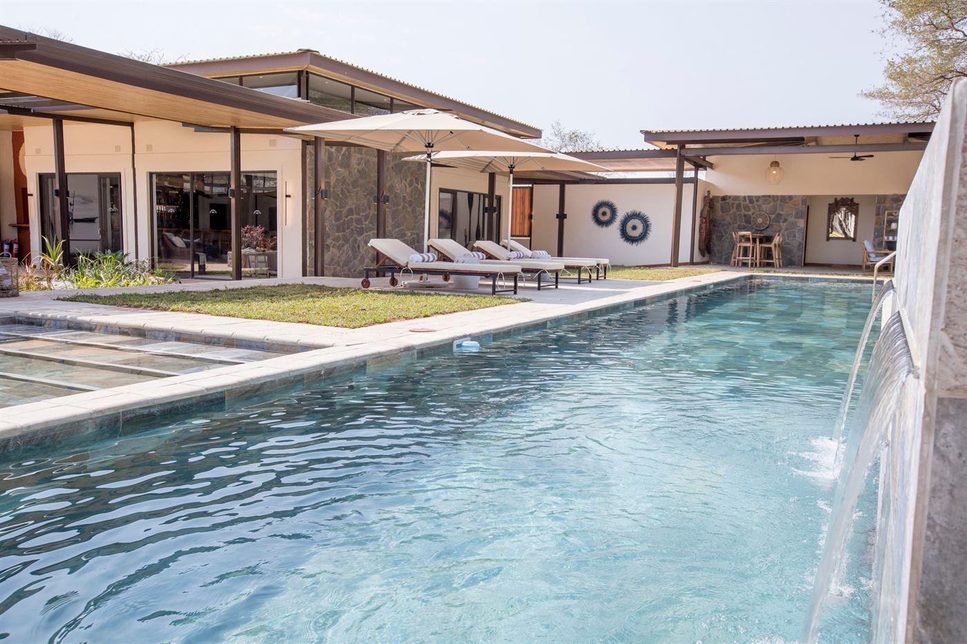 Pool at a luxury private villa in Victoria Falls