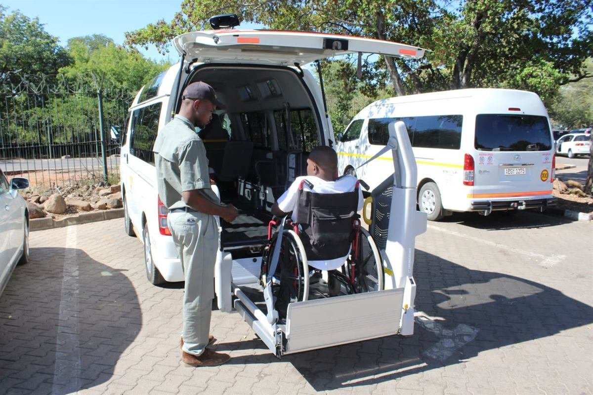 Wheelchair-accessible van with ramp for Victoria Falls airport transfers