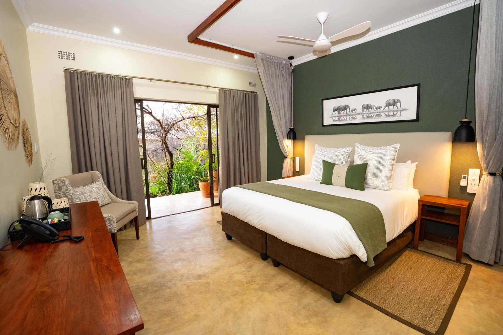 Luxury room with garden doors at Insika Lodge